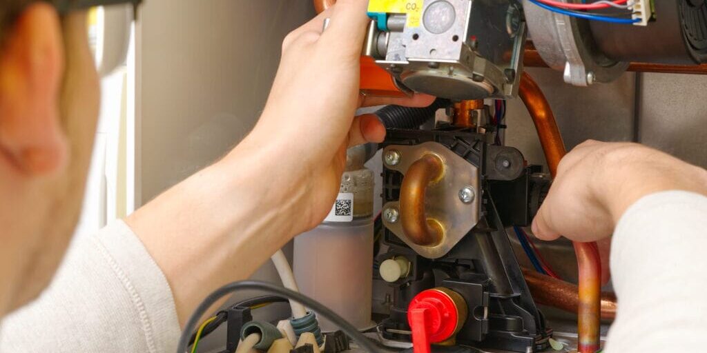 Wortham AC - Technician Repairing Boiler System